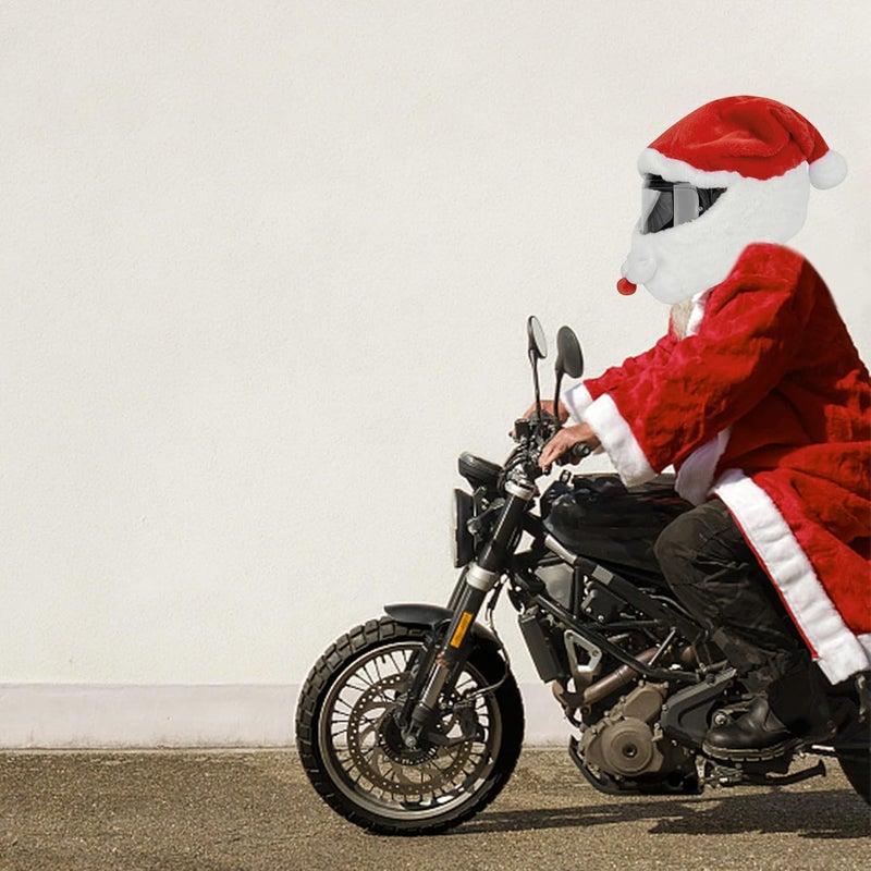 LFUTARI Christmas Santa Motorcycle Helmet Cover,Nativity Helmet Cover Santa Claus Xmas Hat Decoration Accessories for Men - Image 5